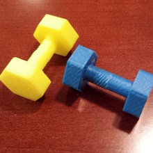 dumbbell game tokens 3d print model - Mito3D