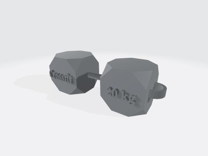 dumbbell key ring weights 3d print model - Mito3D