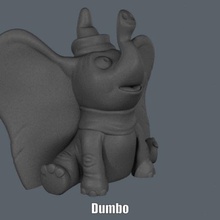 dumbo easy print di alcun supporto art cartone animato luifer jannie figura modello la scultura supportless 3d print model - Mito3D