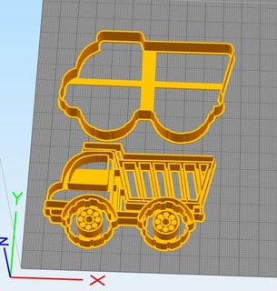 despejar caminhão biscoito cortador 3d impressão padaria frio porcelana construção basculante 3d print model - Mito3D