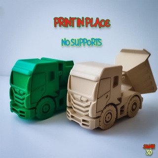 dump truck - print place trailer tractor lorry transport functional working wheels vehicle car toy printinplace articulated 3d print model - Mito3D