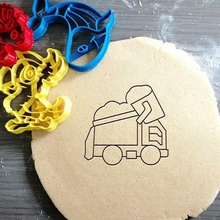 dump truck cookie cutter vehicle construction work baking dough shape kitchen bake cookies speculoos 3d print model - Mito3D