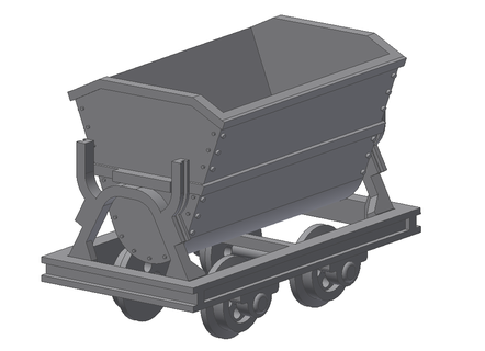 dump wagon 1 narrow-gauge narrow ho 87 modeling 3d print model - Mito3D