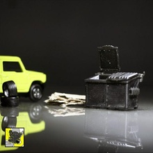 poubelle diorama 1 64 échelle dioramas garage boîte outils miniature Douane moulé pression 3d print model - Mito3D