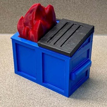 Müllcontainer Feuer Kunst dumpsterfire Müll Modelle 3d print model - Mito3D