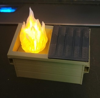 dumpster fire - battery tray dumpster dumpsterfire dumpster fire garbage dumpster buildings structures achitecture house  3d print model - Mito3D