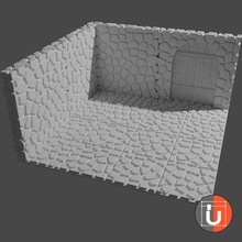 dungeon - small cobblestone doors 3d print model - Mito3D