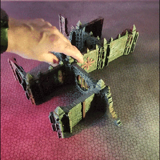 masmorra assalto modular paredes base conjunto d masmorras dragões dnd fantasia terreno cenário castelo túneis esgotos Frostgrave descobridor rpg miniaturas 3d print model - Mito3D
