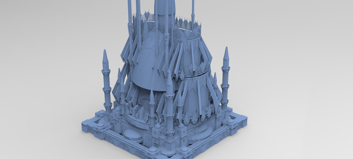 dungeon cathedral depths 4 scifi kitbash pack collection architecture tower skyskraper building city models futuristic cyberpunk exterior military constructor kit sci fi 3d print model - Mito3D