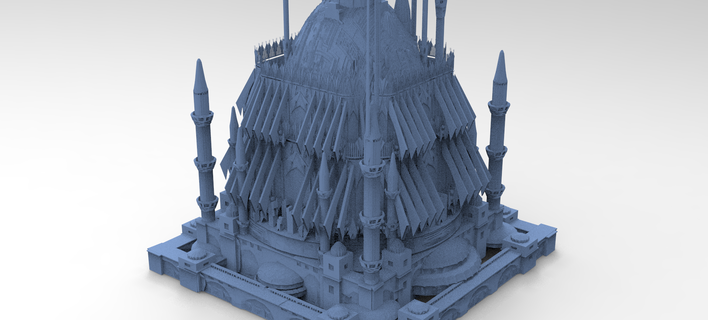 dungeon cathedral depths 8 scifi kitbash pack collection architecture tower skyskraper building city models futuristic cyberpunk exterior military constructor kit sci fi architectural 3d print model - Mito3D