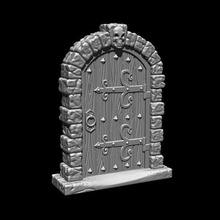 dungeon door - double sided fixed wizard sorcerer necromancer arcane dungeons magic d&d gothic potter accessories skulls 3d print model - Mito3D