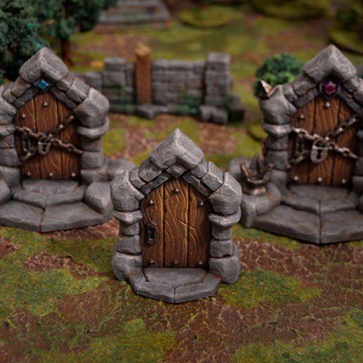 donjon entrée niveaux architecture porte donjons dragons éclaireur jouer rôle jeu guerre wargaming bâtiments structures 3D print model - Mito3D