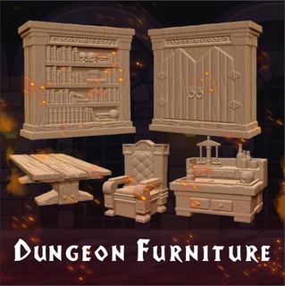 dungeon furniture scenery dungeons dragons dnd vox machina critical role heroquest hero quest miniature rpg 3d print model - Mito3D