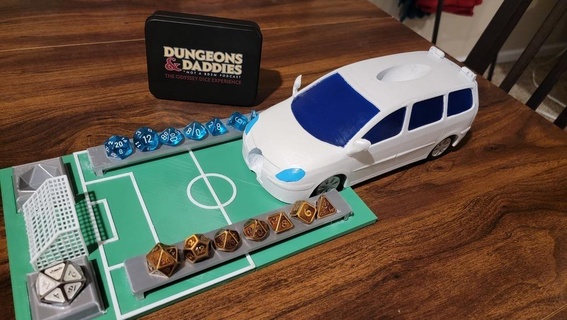 dungeons & daddies odyssey-san dice tower soccer field tray Game and dragons ttrpg game playset 3d print model - Mito3D