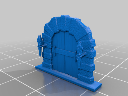 donjons dragons arche fermé clé torche dnd mini miniature soutenir carrelage donjon 3d impression 3d print model - Mito3D
