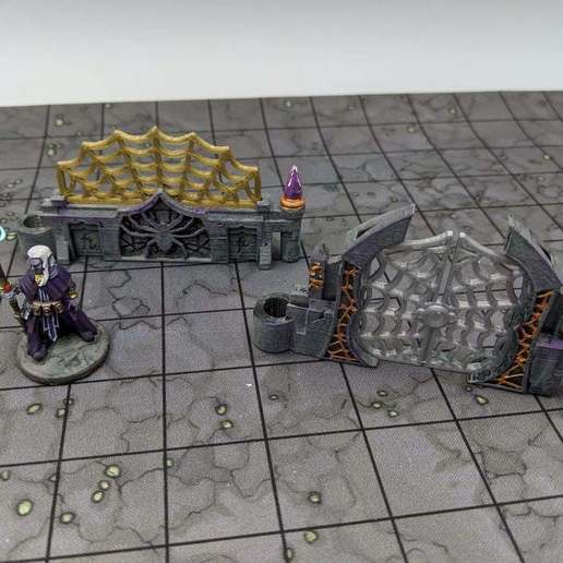 dungeonsticks caverns - drow web walls game toy accessories wargaming pathfinder miniature dungeons dragons dnd 28mm 3D print model - Mito3D