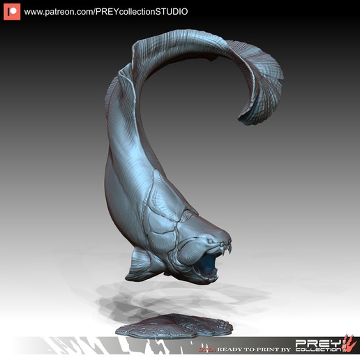 dunkleosteus art dragon dragons fantasy toy sculpture animal dinosaur dino 3D print model - Mito3D