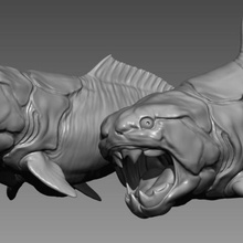 dunkleosteus 3d stampabile preistorico creatura 3 pone in modello stampa antichi l'osso boss dinosauro pesce mini monster mare shark cranio denti preistorici tavolo dnd pathfinder jurrassic 3d print model - Mito3D