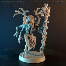 dunsley witch creature monster boardgame rpg dnd mini miniature dungeons necromancer sorcerer female sorceress 3d print model - Mito3D