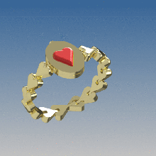duo bracelet pendant - anycubic3d jewelry during gold jewel heart 3d print model - Mito3D