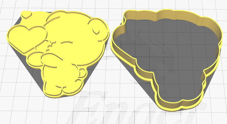dúo paquete cortador osos hogar casa osito peluche oso galletas emparedado 3d print model - Mito3D
