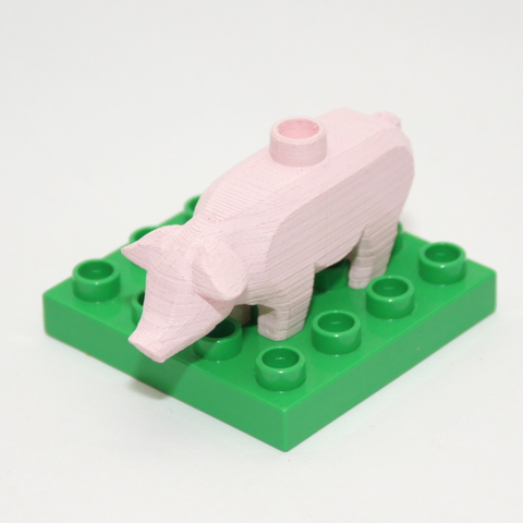 duplo compatible pig game 3D print model - Mito3D