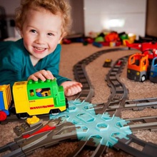 duplo esagono attraversamento della ferrovia gioco 3d lego rails supportless i giocattoli con il treno le rotaie del wow im così di talento telecomandati 3d print model - Mito3D