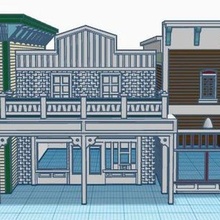 durango - scale gaslight block architecture model railroad n-scale buildings structures 3d print model - Mito3D