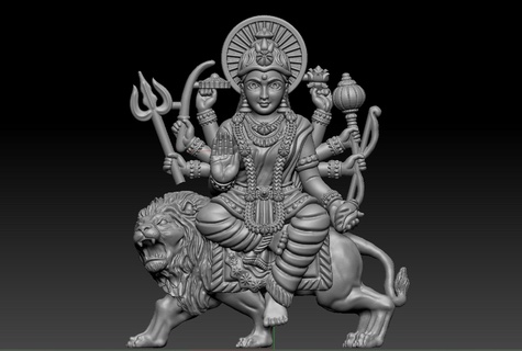 Durga terra leão 3d print model - Mito3D