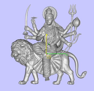 durga mata pendant stl jewellery god india artifacts antique gold silver kolkata west bengal bengali 3d print model - Mito3D