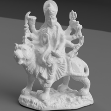 durga riding tiger india indian hindu hinduism goddess female powerful weapons 3d print model - Mito3D