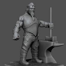 durher ironfist dyn game figurine miniature story dwarf warrior fighter blacksmith 3d print model - Mito3D