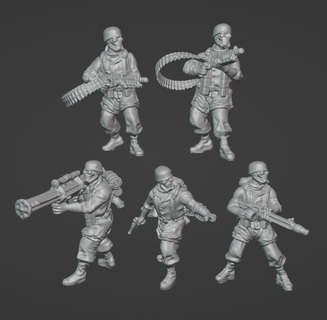 poussière 1947 axe luftwaffe parachutiste bataille équipe Procuration miniatures jeu guerre dust1947 28mm zombi mutant champ croix sang allemand héros 1948 bizarre ww2 3d print model - Mito3D