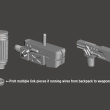 dust war - axis trooper laser gun rifle & backpack game 1947 tactics bits random weapon 3d print model - Mito3D
