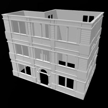 dust war -tenement building 3d print model - Mito3D