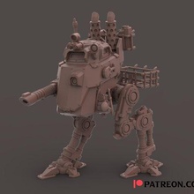 polvoriento caminante constructor equipo juego presupuesta mesa miniatura robot guerra mech 28mm centinela imperial Guardia ciencia ficción estrella martillo 3d print model - Mito3D