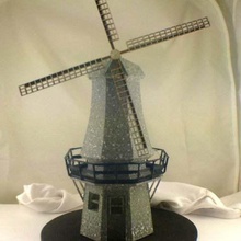 holländischen Stil Windmühle laser-cut Klinge Architektur Gebäude-Strukturen 3d print model - Mito3D