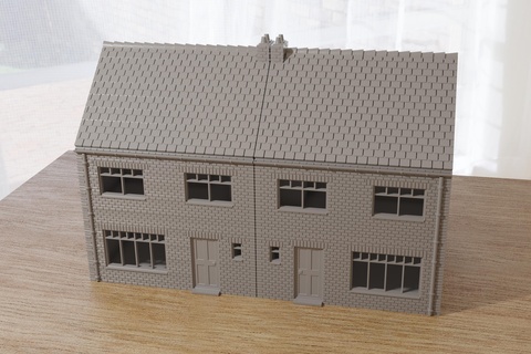 dutch terraced house wargaming tabletop 28mm bolt action flames war ww2 chain command 15mm 3d print model - Mito3D