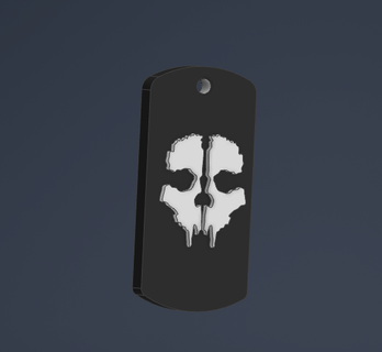 duty ghost keychain gaming keychain  3d print model - Mito3D