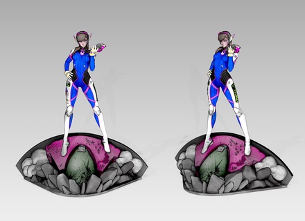 dva overwatch fan arte corpo modello + fallimento modalità vari ragazza coniglietto diva piccola waifu scultore 3d print model - Mito3D