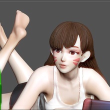 dva overwatch 3d impression stl fichier diva modèle art fille sexy chaud femme femelle Jeu hana statue figurine 3d print model - Mito3D