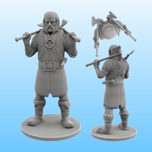 dwalin - hobbit art dwarf weapon axe gimbli lotr elf orc d&d medieval epic man beard bald 3d print model - Mito3D