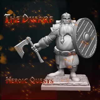 dwarf - heroic quests series hero quest barbarian tabletop game rpg dungeons dragons d&d broad sword heroquest 3d print model - Mito3D