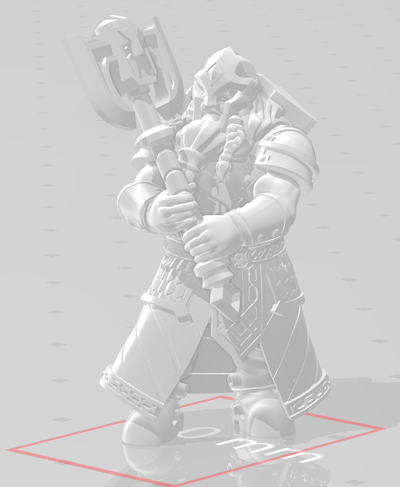 dwarf axe warrior game short 3d print model - Mito3D