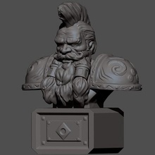 dwarf bust game character toy figurine miniature 3d print model - Mito3D