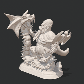 enano campeón Tormund juego fantasía magia dnd dandd monstruo demonio dragones serpiente 3d print model - Mito3D