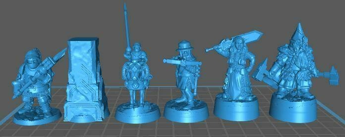 dwarf chess set Game dwarven knight pawn bishop rook king queen game boardgame 3d print model - Mito3D