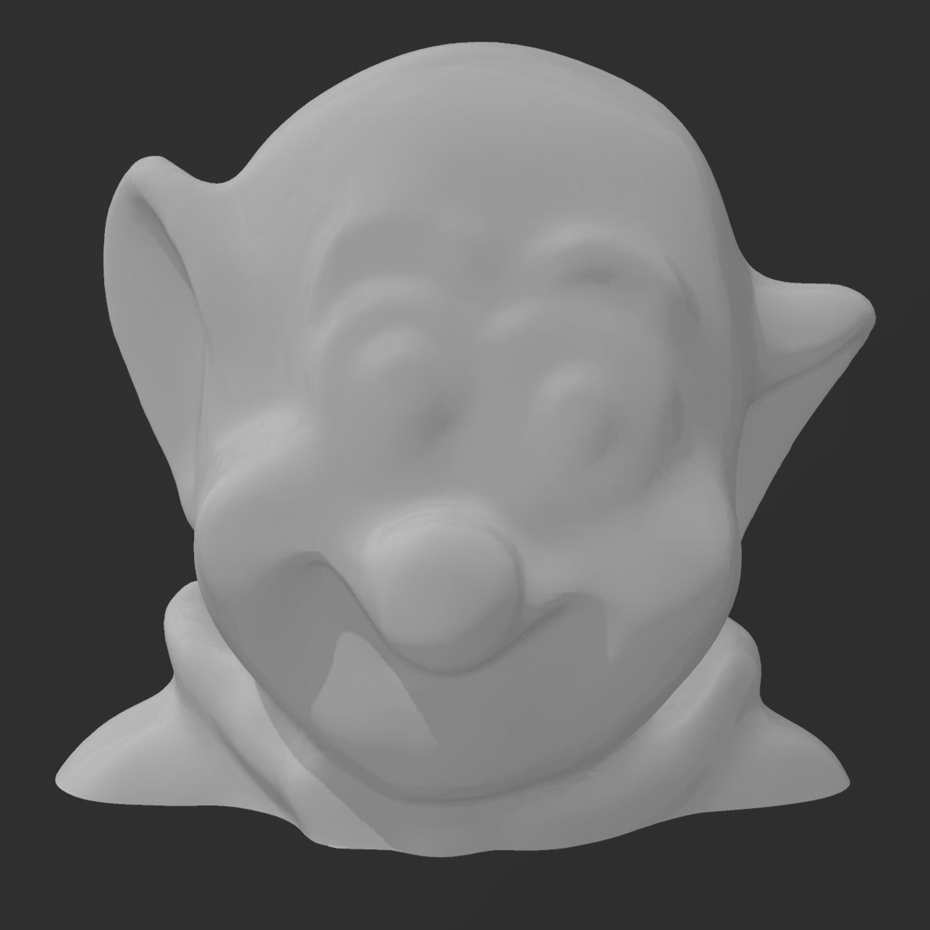 dwarf dopey head bust snow white seven dwarfs doc grumpy bashful sleepy happy sneezy 3D print model - Mito3D