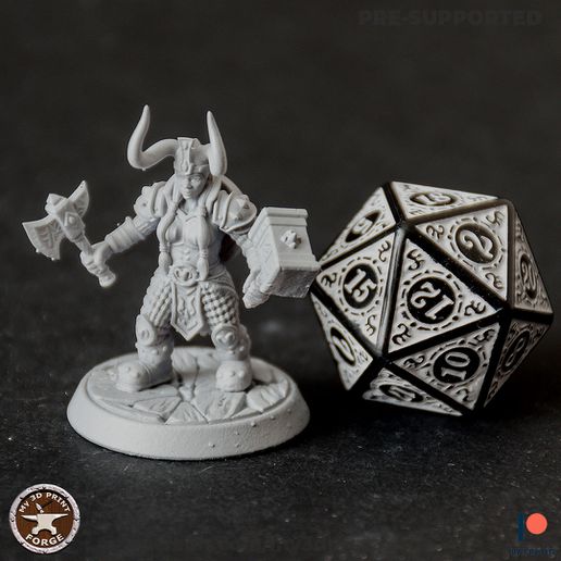 cüce kadın paladin silahlar 3D print model - Mito3D