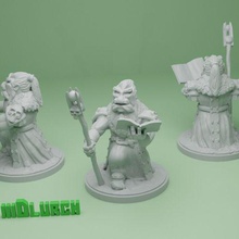 dwarf fightmage fantasy miniture skull tabletop 32mm 3d print model - Mito3D